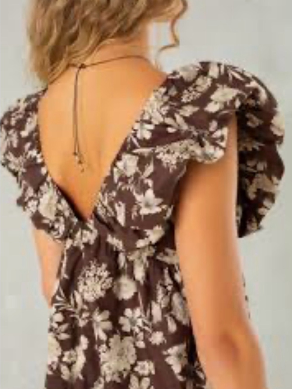 NWT Isla clothing Dorothea Floral Ruffle-Sleeve Mini Dress